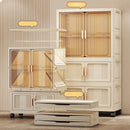 Axyaa 70cm Foldable Storage Cabinet with Wheels for Bedroom/Living Room/Study