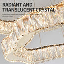Axyaa Crystal Nordic Chandelier LED Pendant Light for Living Room