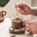 Axyaa Glass Coffee Cup Set with Coaster, Milk Cup, Tea Cup, Latte Cup