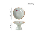Axyaa Ceramic Dessert Plate Set of 2 High Foot Sushi Snack Tableware