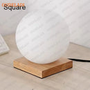 Axyaa Glass Ball Table Lamp: Wood Base, Round Design for Living Room, Bedroom & Study