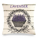 Axyaa Lavender Flowers Pillow Cover 45x45, Farmhouse Home Decor, Purple Decorative Throw Pillow