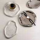 Axya Light Luxury Silver Ceramic Jewelry Tray & Home Decor Piece