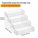 Axyaa Transparent Plastic Nail Polish Display Stand Staircase Makeup Organizer