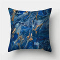 Axyaa Marble Ocean Sea Pattern Polyester Throw Pillow Cover - Home Sofa Decor