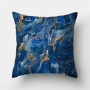 Axyaa Marble Ocean Sea Pattern Polyester Throw Pillow Cover - Home Sofa Decor