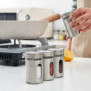 Axyaa Stainless Steel Spice Storage Box & Salt Shaker - Rotating Condiment Jar