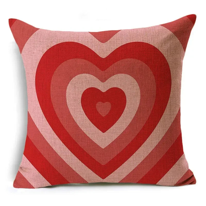 Axyaa Pink Heart Pattern Cushion Cover - 40cm/45cm & 50cm Sizes
