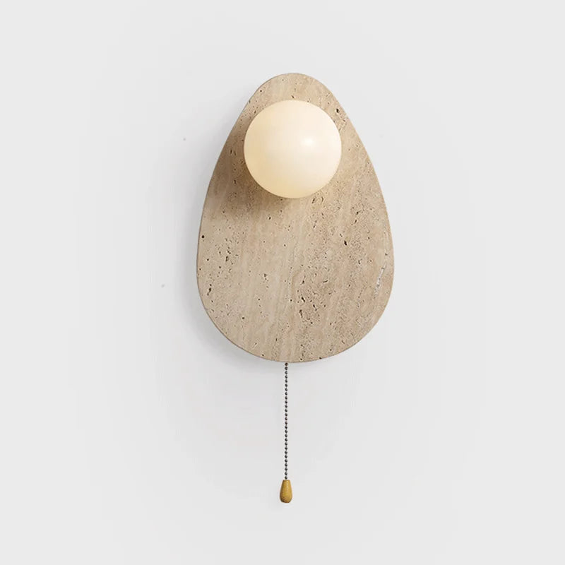 Axyaa Stone Art Wall Lamp with Glass Lampshade and LED Light
