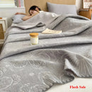 Axyaa Cotton Jacquard Wool Towel Quilt - Three-Layer Sofa Blanket