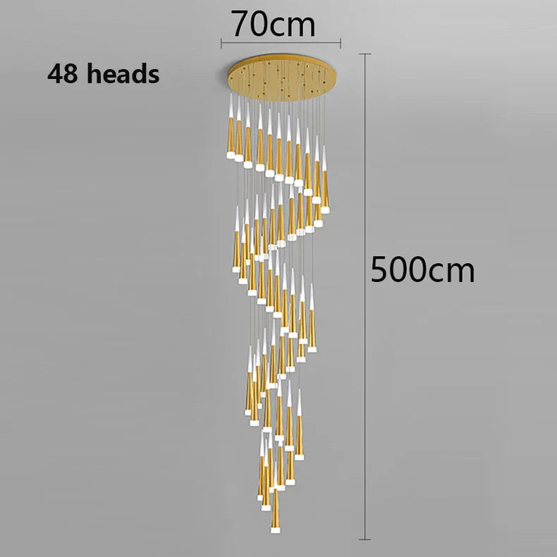 Axyaa Staircase Chandeliers Pendant Light Lamps Modern Home Decor LED Lights