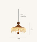 Axyaa Retro Wood Grain Pendant Lamp Water Droplet Design