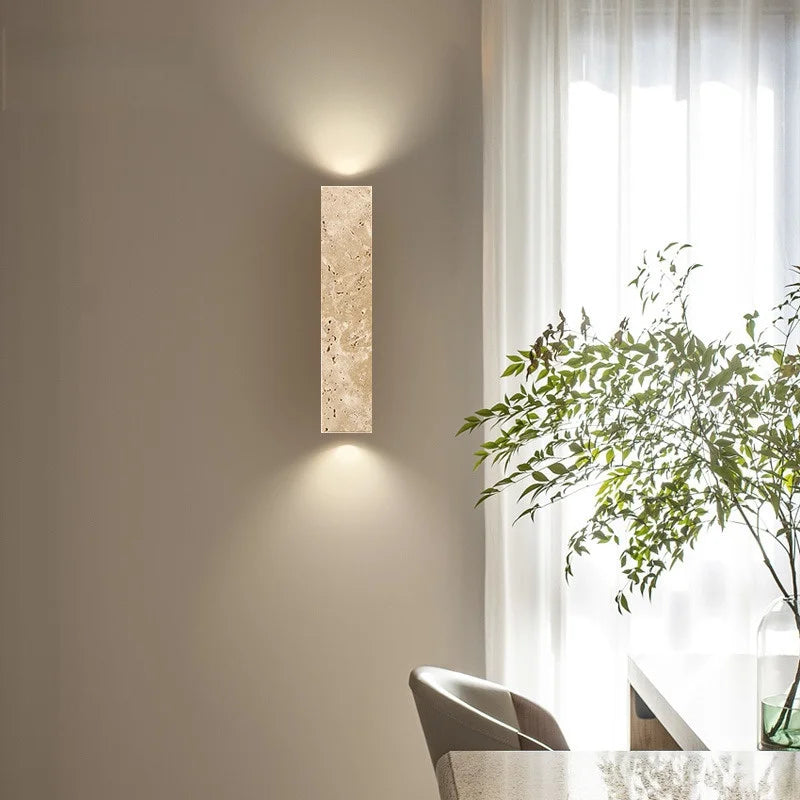 Axyaa Wabi Sabi LED Wall Lamp Yellow Travertine Stone Kitchen Bathroom Stair Light