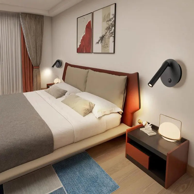 Axyaa LED Wall Lamp for Bedroom Hotel Night Light Rotation Spotlight