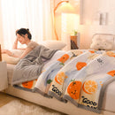 Axyaa Cartoon Pattern Velvet Blanket: Soft Comfort for Winter, Single Double Size