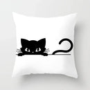 Skull Cat Black Pillowcase 45x45cm Home Decor for Sofa & Car - Axyaa