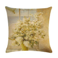 Axyaa Retro Flower Oil Painting Linen Pillowcase 45*45cm