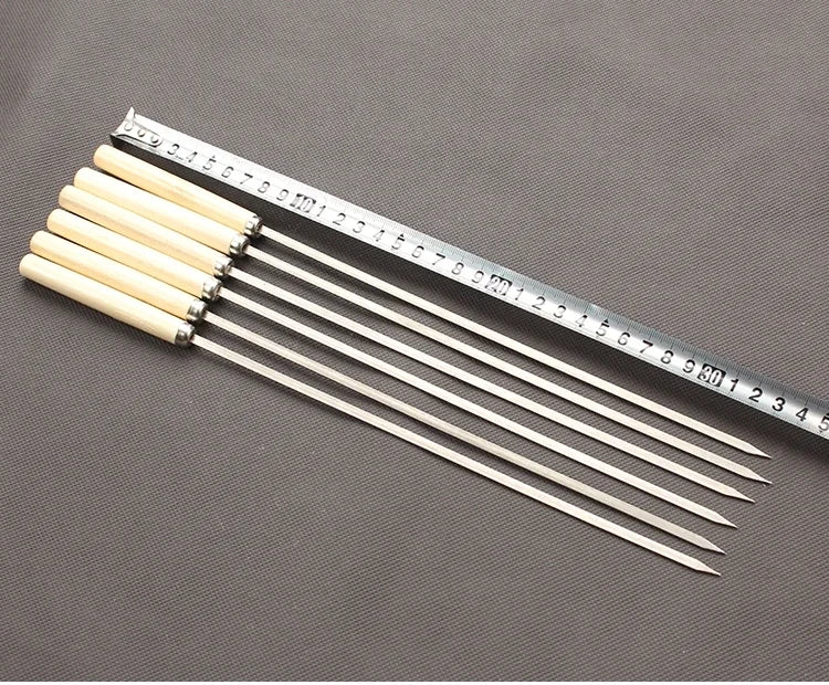 Axya Stainless Steel Barbecue Skewers with Wooden Handle