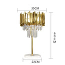 Axyaa Art Deco Crystal Marble Led Floor Lamp in Golden Black Stainless Steel