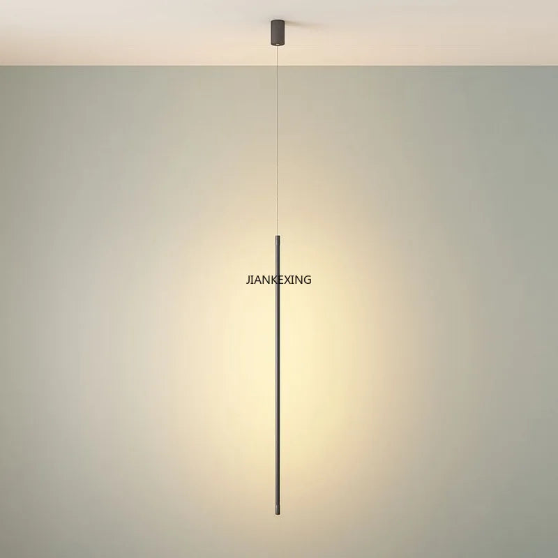 Axyaa Nordic LED Long Chandelier for Artistic Living Room Lighting