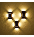 Axyaa Solar Wall Lamp: Four-Sided Glowing Outdoor Light for Villa Fence & Courtyard