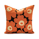 Axyaa Poppy Floral Embroidery Cushion Cover Blue Orange 45x45cm Home Decor for Living Room
