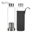 Axyaa Glass Tea Infuser Water Bottle 550ML with Nylon Cover, Sport Drinking Bottle