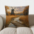 Autumn Windmill Pathway Decorative Pillow Cover by Axyaa - Sofa Bedroom Car Cushion Cover