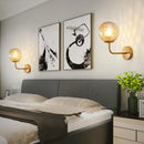 Axyaa Gold Modern Glass Ball LED Wall Sconce for Living Bedroom Decor