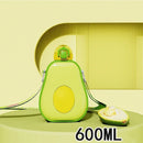 Axyaa Avocado Straw Water Bottle - Cute Creative Design for Kids Outdoor Sports