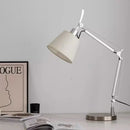 Modern Silver Metal Table Lamp by Axyaa for Bedroom, Foyer, Reading, Study