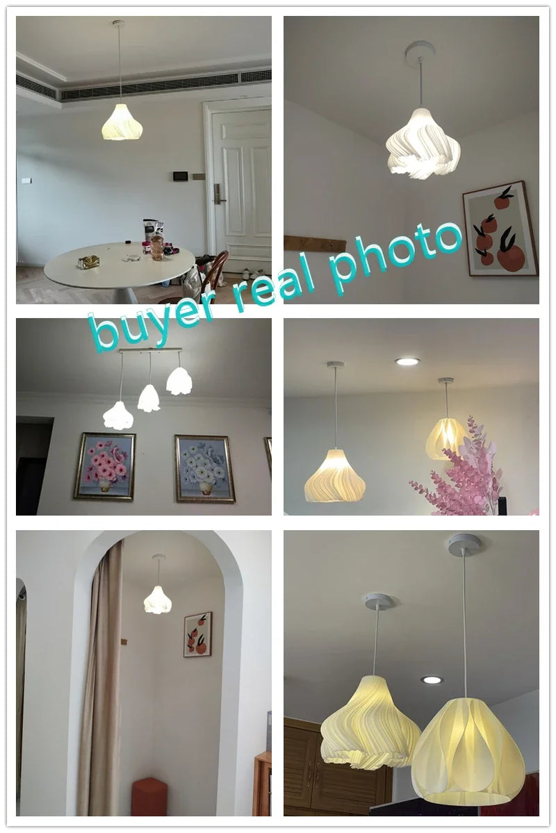 Axyaa Modern 3D Printed Chandelier - Creative Ceiling Pendant Light for Dining, Bedroom & Living Room Decor