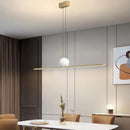 Axyaa Long Strip LED Pendant Light Marble Nordic Chandelier for Home Decor