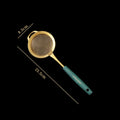 Axyaa Fine Mesh Kitchen Strainer with Green Handle for Golden Juice Flour Skimming