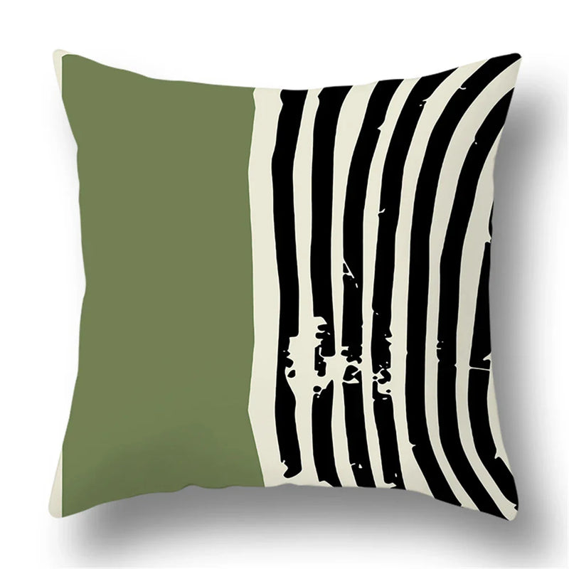 Axyaa Bohemian Style Green Texture Cushion Cover for Home and Car Decor