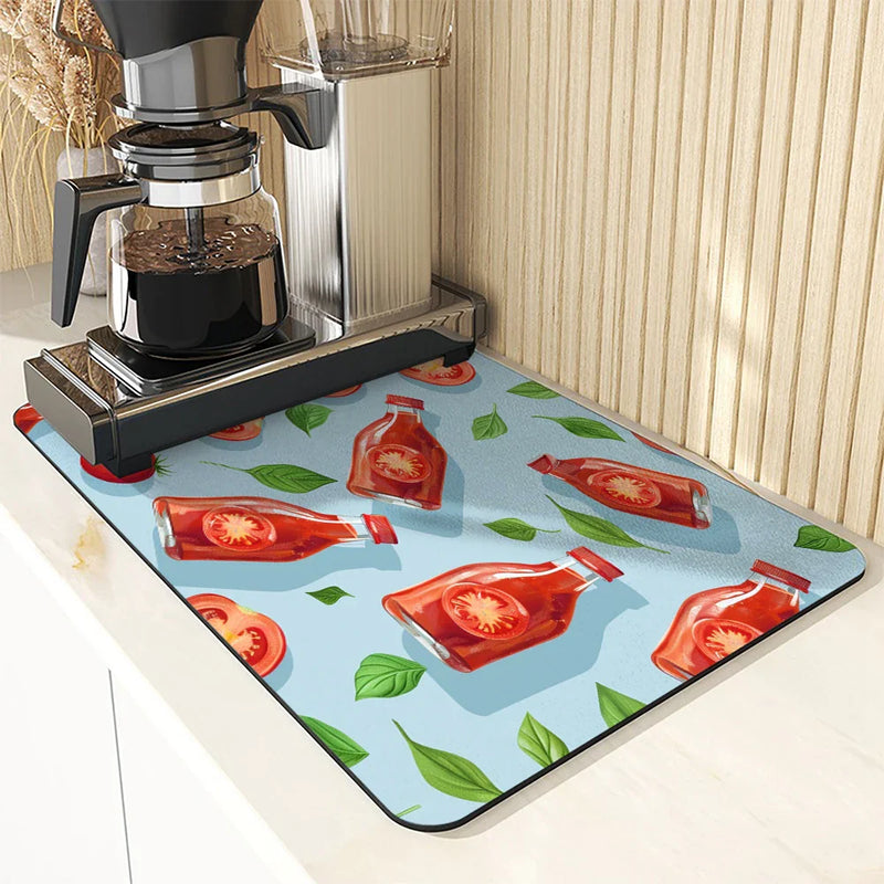 Axyaa Silicone Dish Drying Mat - Non-slip Heat Resistant Kitchen Counter Pad