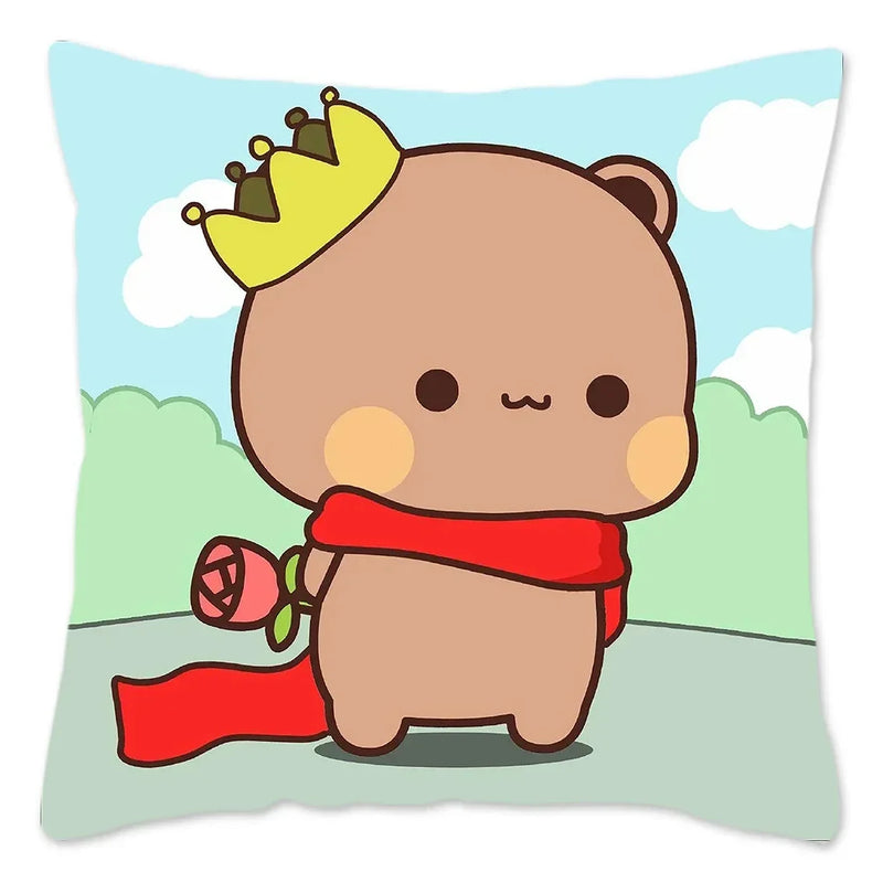 Cute Panda Bears Printed Pillow Case for Sofa Decoration by Axyaa