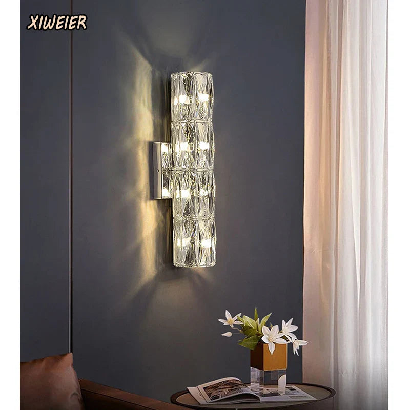 Axyaa Crystal Wall Lamp: Elegant Post-modern Nordic Lighting for Living Room & Dining Room