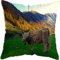 Axyaa Nordic Yak Oxen Highland Cow Cushion Cover for Home Hotel Sofa Bed