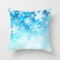 Blue Winter Snowflake Pillowcase for Stylish Christmas Decor by Axyaa