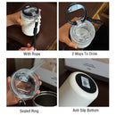 Axyaa Stainless Steel Coffee Mug with Straw, Leak-Proof Car Thermos, 350ml Fashion Thermal Flask