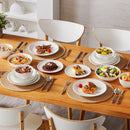 Axyaa White Porcelain Dinnerware Set - 32 PCS Ceramic Plate & Bowl Dining Collection