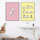 Axyaa Bathroom Yoga Funny Wall Canvas Art for Minimalist Home Decor