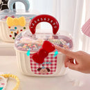 Axyaa Clear Plastic Storage Box with Handle and Dividers