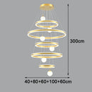 Axyaa Crystal Stair Chandelier Light - Ceiling Lamp LED Chandeliers for Living Room