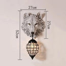 Axyaa Wolf Crystal Resin Wall Sconce Light for Home Decor
