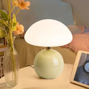 Axyaa Cream Ceramic Mushroom Table Lamp LED Bedroom Decor Light