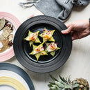 Axyaa Macaron Plate: Brushed Flat Plate for Vegetables, Steak, Pasta, Cake, Breakfast