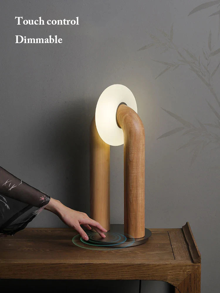 Axya Solid Wood Table Lamps Touch Control Dimmable LED Lighting for Home Décor