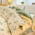 Axyaa Floral Print Reversible Cotton & Flannel Duvet Cover - Single to King Sizes